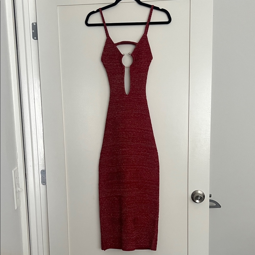 Zara Buckled Cut Out Knit Dress